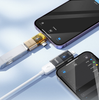 Hoco UA36E iPhone 5 to 14 Male, Type-C Male to USB-A Female OTG 2-in-1 Transparent Adapter - Black