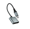 Hoco UPA34A USB-C To Dual USB-C Digital Audio And Charging Adapter Gray