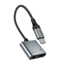 Hoco UPA34 USB-C To USB-C And 3.5mm Digital Audio Charging Adapter Gray