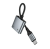 Hoco UPA34 USB-C To USB-C And 3.5mm Digital Audio Charging Adapter Gray