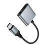 Hoco UPA34 USB-C To USB-C And 3.5mm Digital Audio Charging Adapter Gray