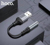 Hoco USB-A to AUX 3.5mm Converter External Soundcard. Premium Aluminium Build, Supports sound output and Microphone input, Compact Design. LS36.