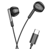 Hoco USB-C Earphones. Compatible with Xiaomi, OnePlus, iPad Pro/Air, Samsung, Premium Build for Tangle-Free Durability. Black. M123