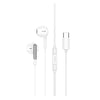 Hoco USB-C Earphones. Compatible with Xiaomi, OnePlus, iPad Pro/Air, Samsung, Premium Build for Tangle-Free Durability. White. M123