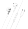 Hoco USB-C Earphones. Compatible with Xiaomi, OnePlus, iPad Pro/Air, Samsung, Premium Build for Tangle-Free Durability. White. M123