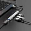 Hoco USB 3 hub USB C to 4 port USB adapter 3 x USB 2 1 x USB 3 windows mac linux consoles HB26. Silver
