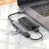 Hoco USB 3 hub USB C to 4 port USB adapter 3 x USB 2 1 x USB 3 windows mac linux consoles HB26. Grey.