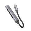 Hoco USB 3 hub USB C to 4 port USB adapter 3 x USB 2 1 x USB 3 windows mac linux consoles HB26. Grey.