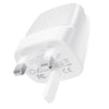 Hoco USB Charger with Dual USB-C & USB ports for Android, iPhone, iPad. 20W PD+QC3.0 Fast Charge 5V/3A. White. C85B.