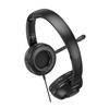 Hoco W112 Pure Business Wired Call Center Headset with 3.5mm AUX & USB-A, Omnidirectional Mic, 40mm Speakers, Lightweight Black