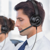 Hoco W112 Pure Business Wired Call Center Headset with 3.5mm AUX & USB-A, Omnidirectional Mic, 40mm Speakers, Lightweight Black