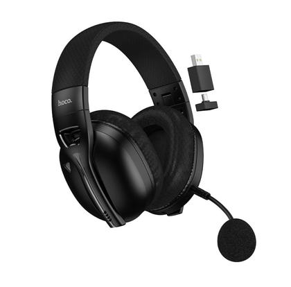 Hoco W114 Magic Four-Mode Wireless Gaming Headphones Black With Bluetooth 5.4, 2.4G And 3.5mm