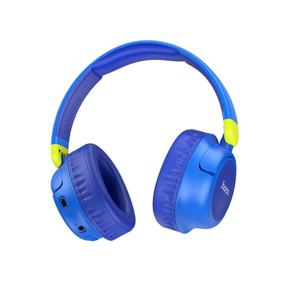 Hoco W43 Wireless Bluetooth 5.3 Stereo Headphones 25H Playtime TF AUX MP3 Blue.