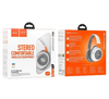Hoco W43 Wireless Bluetooth 5.3 Stereo Headphones 25H Playtime TF AUX MP3 White