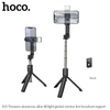Hoco Wireless 85cm Selfie Stick. Fill, Flash light. 360. Supports Gimbal. Tripod Monopod. Bluetooth Remote Shutter. For iPhone, Android, GoPro. K15