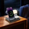 Hoco Wireless Charging Desktop stand with lamp. For phone, watch, earbuds. 15W. Black. CQ9.