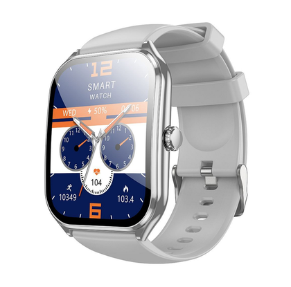 Hoco Y28 AMOLED Smart Watch 1.43" Bluetooth Call, Heart Rate & SpO₂ Tracker, IP67 Waterproof, Silver (Android & iOS).