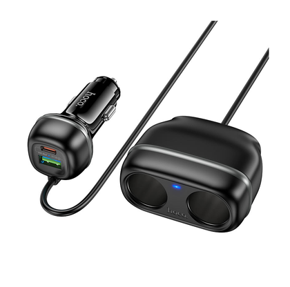 Hoco Z59 48W Dual Port Car Charger (PD30W+QC3.0) with Dual Power port Slots – Black.