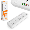 LDNIO 2M Universal Power Strip Extension lead. 4 USB Ports. Switch. 2500W. USB PD/QC3 20W. UK/IE Plug to 5 AC sockets for UK/IE,EU,US & Asia plugs