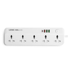 LDNIO 2M Universal Power Strip Extension lead. 4 USB Ports. Switch. 2500W. USB PD/QC3 20W. UK/IE Plug to 5 AC sockets for UK/IE,EU,US & Asia plugs