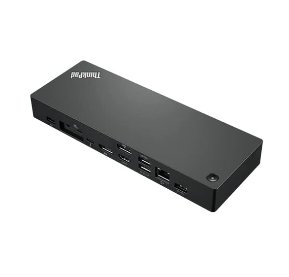 Lenovo ThinkPad Universal Thunderbolt 4 Docking Station – Thunderbolt 4, HDMI, 2x DisplayPort, USB-C, 4x USB-A, RJ-45 Gigabit Ethernet, 3.5mm Audio – 135W Power Adapter – Black/Red (40B00135UK)