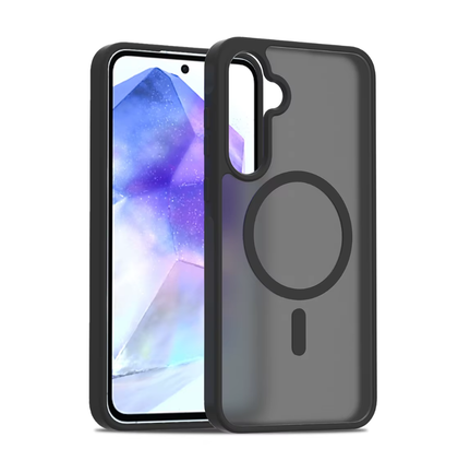 Samsung A14 4G 5G Case. Magsafe, Magnetic Shockproof Rugged Hard Cover, Black, Skin Feel.