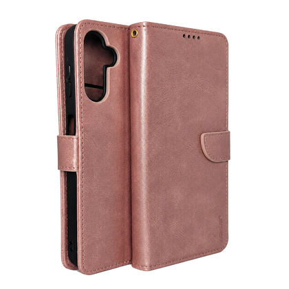 Samsung A14 4G 5G phone case wallet cover flip anti drop anti slip shockproof rose gold pink cover