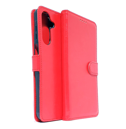 Samsung A16 4G / 5G phone case wallet cover flip anti drop anti slip shockproof red.