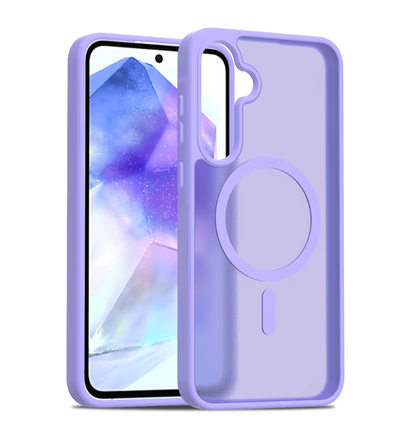 Samsung A35/A55 Case. Magsafe, Magnetic Shockproof Rugged Hard Cover, Purple, Skin Feel.