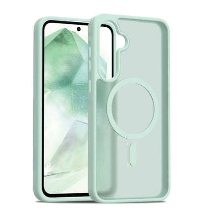 Samsung A35/A55 Case. Magsafe, Magnetic Shockproof Rugged Hard Cover, green, Skin Feel.