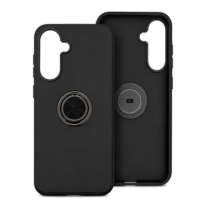 Samsung A36 / A37 / A56 Phone Case with Ring Holder & Kickstand. Magnetic Shockproof Anti-Drop Cover. Black