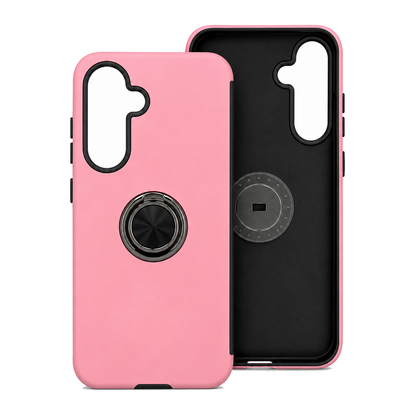 Samsung A36 / A37 / A56 Phone Case with Ring Holder & Kickstand. Magnetic Shockproof Anti-Drop Cover. Pink