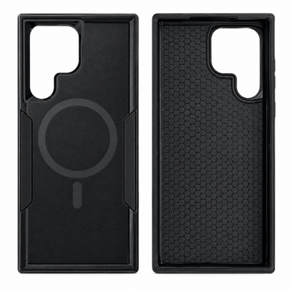 Samsung Galaxy S23 Ultra case. Symmetry. Black. Magnetic, Magsafe, Armor, Anti-Drop, Shockproof, Rugged, Protective.