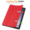 Samsung Galaxy Tab A9+ and A11+ Case Red. 3 Fold Smart Leather TPU Cover with Auto Sleep/Wake & Stand