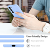 Samsung S23 Phone case. Soft, flexible liquid silicone protective cover. Light blue.