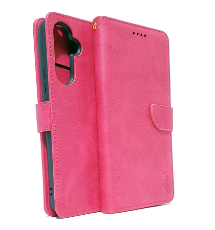 Samsung S23 phone case wallet cover flip anti drop anti slip shockproof pink.