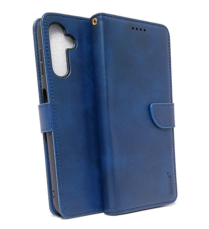 Samsung S25 FE phone case wallet cover flip anti drop anti slip shockproof blue.