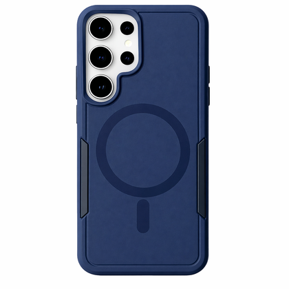 Samsung S26 Ultra Symmetry Hard Phone Case. Blue armor, Anti drop, shockproof, rugged and protective.