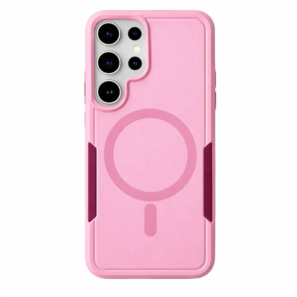 Samsung S26 Ultra Symmetry Hard Phone Case. Pink armor, Anti drop, shockproof, rugged and protective.