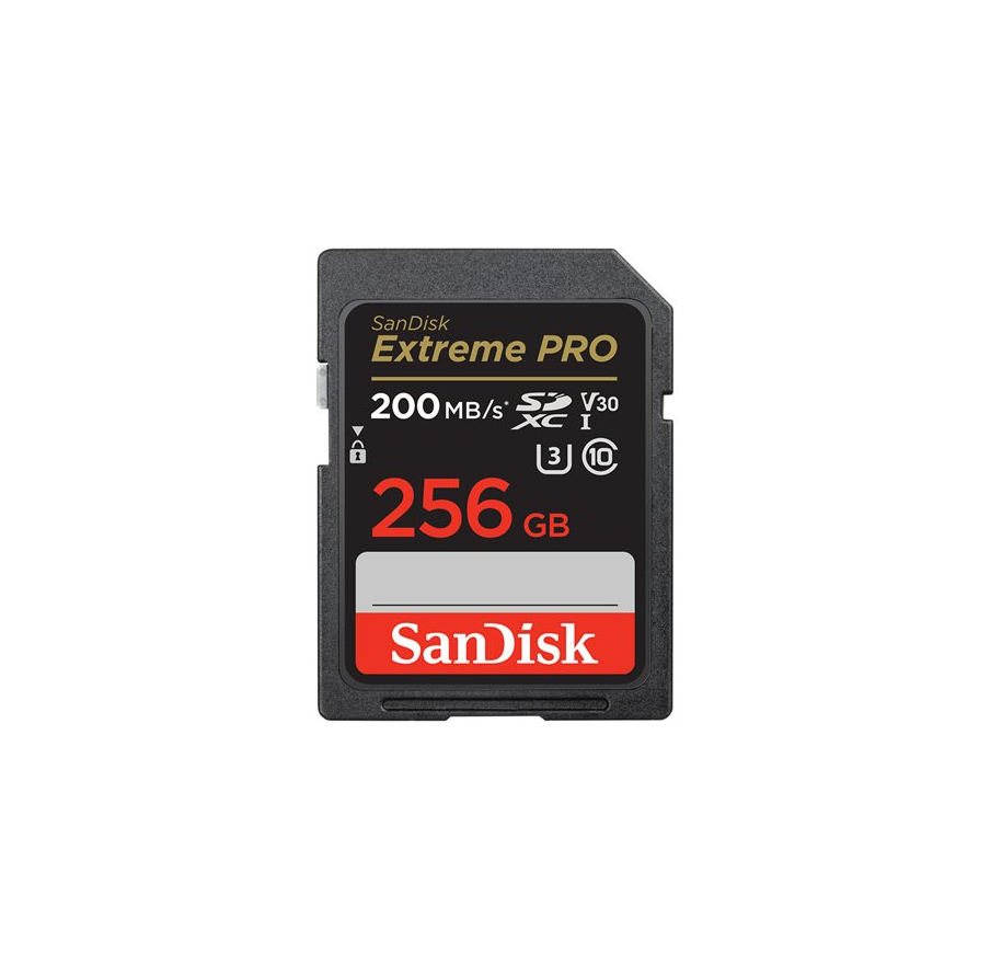 SanDisk Extreme Pro, Flash memory card, 256 GB, Video Class V30, UHS,I U3, Class10, SDXC UHS