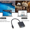 TYPE C (Male) to VGA (Female) 15cm Adapter. Black