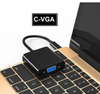 TYPE C (Male) to VGA (Female) 15cm Adapter. Black
