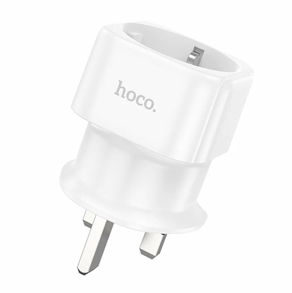 Travel adapter plug EU to UK. Hoco AC20B.