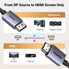 UGREEN 4K DisplayPort To HDMI Cable 2M Unidirectional Braided DP To HDMI 3840x2160 30Hz