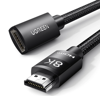 Ugreen HDMI 2.1 Extension Cable 1m Black 8K 60Hz 48Gbps Plug to Socket