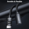 Ugreen HDMI 2.1 Extension Cable 1m Black 8K 60Hz 48Gbps Plug to Socket