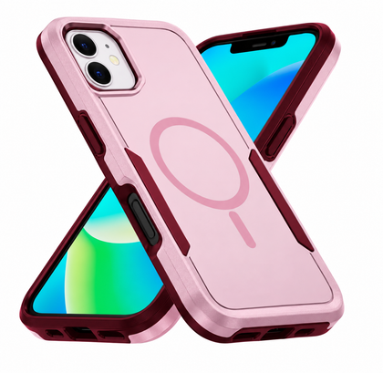 iPhone 11 phone case. Symmetry. Pink. Magnetic, Magsafe, Armor, Anti-Drop, Shockproof, Rugged, Protective.