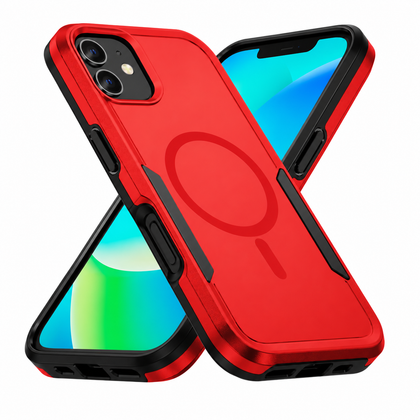 iPhone 11 phone case. Symmetry. Red. Magnetic, Magsafe, Armor, Anti-Drop, Shockproof, Rugged, Protective.