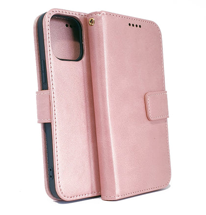 iPhone 11 phone case wallet cover flip anti drop anti slip shockproof rose pink.