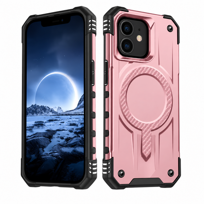 iPhone 12 / 12 Pro Case. Rose Gold. Magnetic, Magsafe, Armor, Anti-Drop, Shockproof, Rugged, Protective.